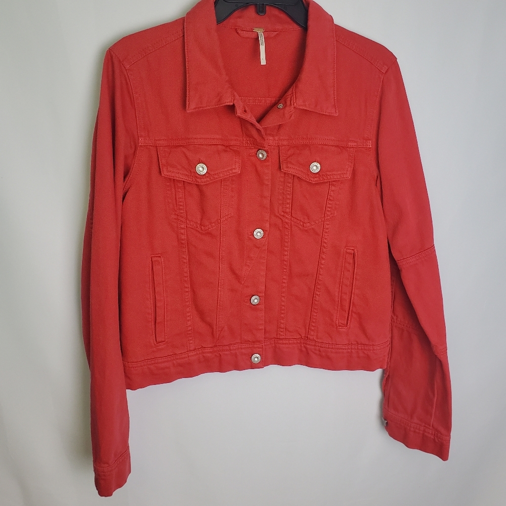 Women's Red Denim Jacket